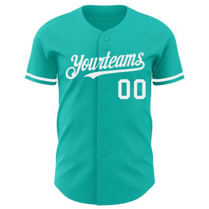 Custom Aqua White Baseball Jersey for Personalized Sports Team Apparel Personalized Aqua White Baseball Jersey