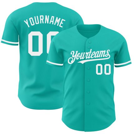Custom Aqua White Baseball Jersey for Personalized Sports Team Apparel Personalized Aqua White Baseball Jersey