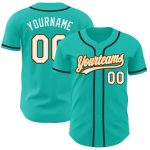 Custom Name and Number Authentic Baseball Jersey - Personalized Aqua White Bay Orange-Black Team Jersey Personalized Aqua