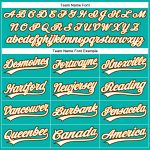 Custom Name and Number Authentic Baseball Jersey - Personalized Aqua White Bay Orange-Black Team Jersey Personalized Aqua