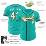 Custom Name and Number Authentic Baseball Jersey - Personalized Aqua White Bay Orange-Black Team Jersey Personalized Aqua