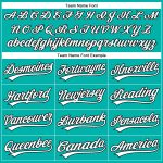 Custom Name and Number Personalized Aqua White Black Baseball Jersey - Authentic Team Apparel Personalized Aqua White-Black