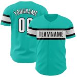 Personalized Aqua White Black Baseball Jersey for Men Women Youth - Custom 3 Personalized Aqua White-Black Baseball Jersey