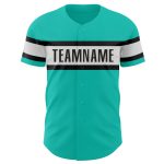 Personalized Aqua White Black Baseball Jersey for Men Women Youth - Custom 3 Personalized Aqua White-Black Baseball Jersey