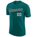 Custom Team Name & Number Performance T-Shirt - Aqua White-Black Personalized Tee for Sports & Activities Personalized Aqua