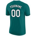 Custom Team Name & Number Performance T-Shirt - Aqua White-Black Personalized Tee for Sports & Activities Personalized Aqua