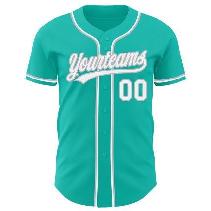Custom Aqua White-Gray Baseball Jersey - Personalized Sports Apparel Personalized Aqua White-Gray Baseball Jersey