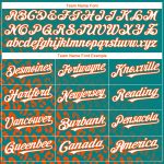Personalized 3D Leopard Print Baseball Jersey in Aqua White-Orange Fade Fashion Design Personalized Aqua White-Orange 3D