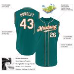 Custom Personalized Aqua White-Orange Baseball Jersey with Team Name and Number - Authentic Sleeveless Design Personalized