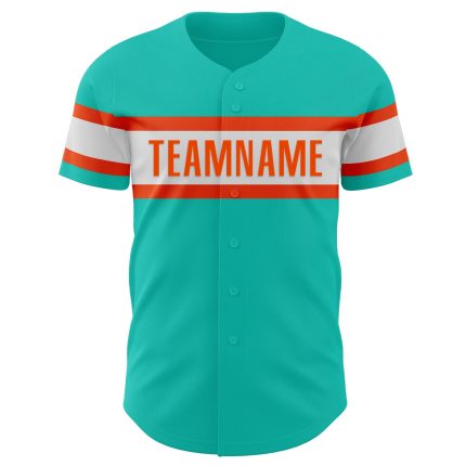 Custom Aqua White-Orange Baseball Jersey for Kids - Personalized Sports Apparel Personalized Aqua White-Orange Baseball Jersey