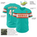 Custom Aqua White-Orange Baseball Jersey for Kids - Personalized Sports Apparel Personalized Aqua White-Orange Baseball Jersey