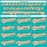 Personalized Aqua White Orange Baseball Jersey for Kids and Adults Personalized Aqua White-Orange Baseball Jersey