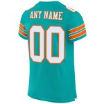 Personalized Aqua White Orange Football Jersey - Custom Mesh Jersey for Kids 2 Personalized Aqua White-Orange Mesh Football