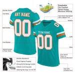 Personalized Aqua White Orange Football Jersey Mesh for Team Spirit and Customization Personalized Aqua White-Orange Mesh