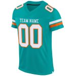 Personalized Aqua White Orange Football Jersey Mesh for Team Spirit and Customization Personalized Aqua White-Orange Mesh