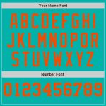 Custom Name and Number Personalized Aqua White-Orange Pinstripe Baseball Jersey - Authentic Split Fashion Team Apparel Personalized