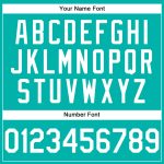 Custom Name and Number Aqua White Performance T-Shirt - Personalized Team Tee Personalized Aqua White Performance T-Shirt