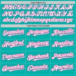 Personalized Baseball Jersey with Custom Name and Number - Aqua White-Pink Arm Shapes, 3 Color Options Personalized Aqua