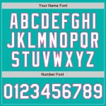 Personalized Baseball Jersey in Aqua White and Pink - 3 Colors Available, Arm Shapes Design Personalized Aqua White-Pink
