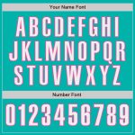 Personalized Baseball Jersey for Women - Aqua White-Pink Design Personalized Aqua White-Pink Baseball Jersey
