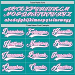 Personalized Hockey Jersey in Aqua and White-Pink for Custom Team Gear Personalized Aqua White-Pink Hockey Jersey