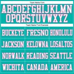 Personalized Football Jersey Aqua White Pink Mesh for Youth - Customizable Sports Apparel 2 Personalized Aqua White-Pink