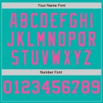 Personalized Aqua Pink Pinstripe Baseball Jersey - Stylish Split Fashion Design Personalized Aqua White-Pink Pinstripe Split