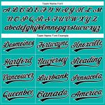 Custom Team Name and Number Baseball Jersey - Personalized Aqua White Pinstripe Black Authentic Style Personalized Aqua White