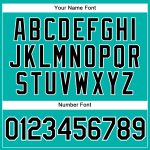 Custom Team Name and Number Baseball Jersey - Personalized Aqua White Pinstripe Black Authentic Style Personalized Aqua White