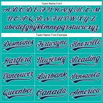 Custom Name and Number Personalized Navy Baseball Jersey with Aqua White Pinstripes Personalized Aqua White Pinstripe Navy