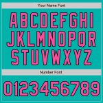 Custom Name and Number Personalized Aqua White Pinstripe Baseball Jersey Pink-Black Authentic Personalized Aqua White Pinstripe