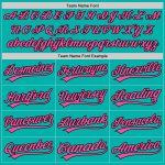 Custom Name and Number Personalized Aqua White Pinstripe Baseball Jersey Pink-Black Authentic Personalized Aqua White Pinstripe