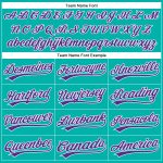 Custom Purple Pinstripe Authentic Baseball Jersey - Personalized Aqua White Team Name & Number Personalized Aqua White Pinstripe