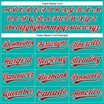 Custom Aqua White Pinstripe Red Baseball Jersey with Personalized Name and Number - Authentic Team Apparel Personalized Aqua