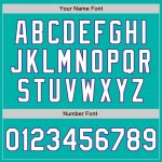 Custom Baseball Jersey - Personalized Aqua White Purple Arm Shapes with Name and Number - Authentic Team Apparel Personalized