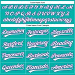 Custom Name and Number Authentic Baseball Jersey - Personalized Aqua White-Purple Team Jersey Personalized Aqua White-Purple