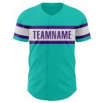 Personalized Aqua White Purple Baseball Jersey - Customizable Sports Jersey 3 Personalized Aqua White-Purple Baseball Jersey