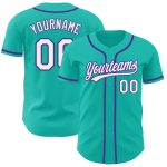 Custom Aqua White Purple Baseball Jersey - Personalized Sports Apparel Personalized Aqua White-Purple Baseball Jersey