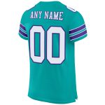 Custom Authentic Football Jersey - Personalized Aqua White-Purple Mesh with Name and Number Personalized Aqua White-Purple