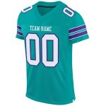 Personalized Aqua Purple White Mesh Football Jersey for Custom Sports Wear Personalized Aqua White-Purple Mesh Football Jersey