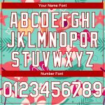 Custom Name and Number Basketball Jersey Aqua White-Red 3D Tropical Hawaii Pattern Authentic Beach Apparel Personalized Aqua