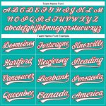 Personalized Custom Name and Number Baseball Jersey - Aqua White-Red Authentic Team Apparel Personalized Aqua White-Red Authentic
