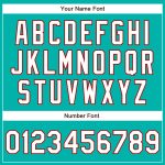 Personalized Custom Name and Number Baseball Jersey - Aqua White-Red Authentic Team Apparel Personalized Aqua White-Red Authentic