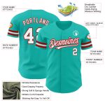 Personalized Aqua White Red Baseball Jersey - Custom Team Apparel 2 Personalized Aqua White-Red Baseball Jersey 2