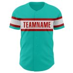 Custom Aqua White Red Baseball Jersey for Kids - Personalized Sports Apparel 3 Personalized Aqua White-Red Baseball Jersey