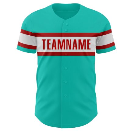 Custom Aqua White Red Baseball Jersey for Kids - Personalized Sports Apparel 3 Personalized Aqua White-Red Baseball Jersey