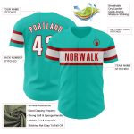 Custom Aqua White Red Baseball Jersey for Kids - Personalized Sports Apparel 3 Personalized Aqua White-Red Baseball Jersey
