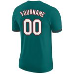 Personalized Performance T-Shirt in Aqua and White-Red for Men and Women Personalized Aqua White-Red Performance T-Shirt
