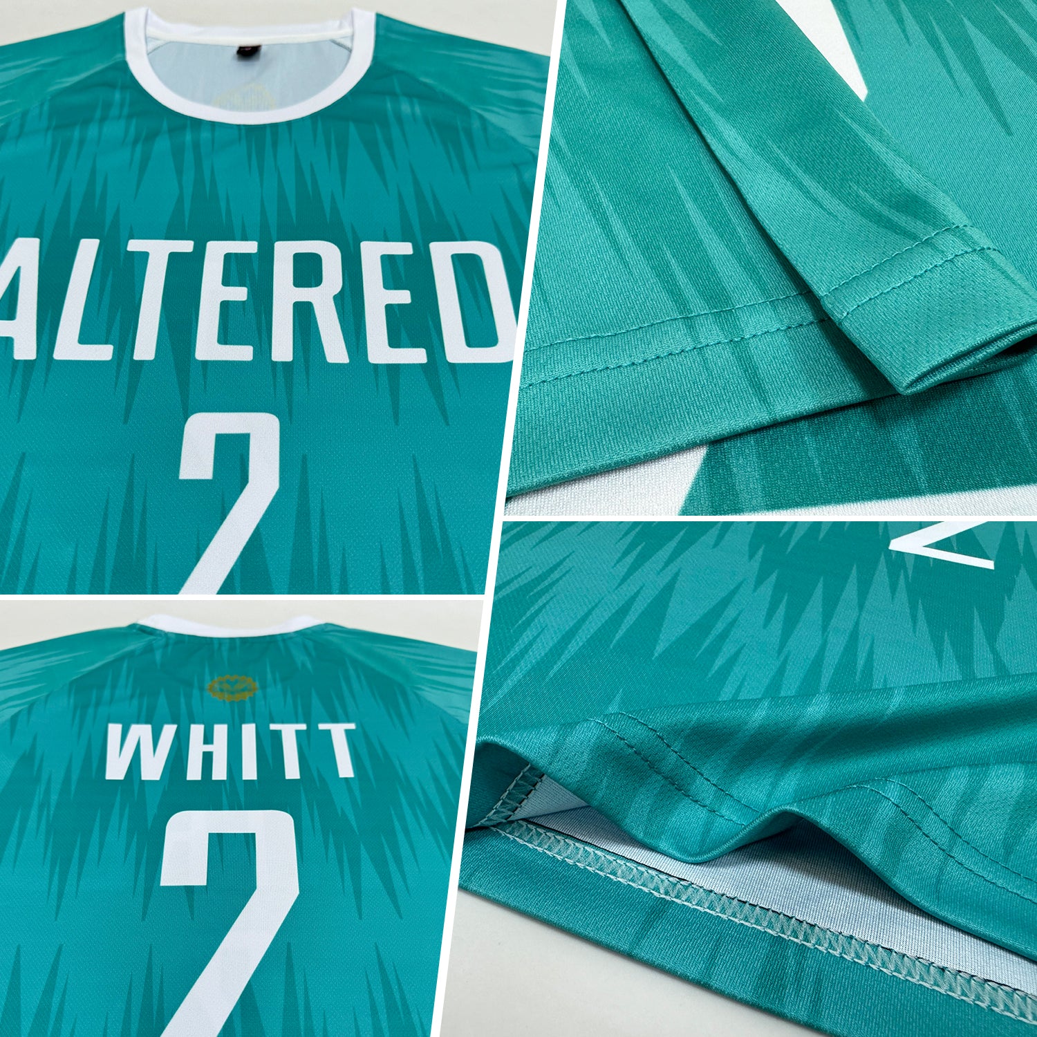 Personalized Soccer Jersey Aqua White Sublimation Uniform for Kids and Adults Personalized Aqua White Sublimation Soccer - Image 5