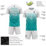 Personalized Soccer Jersey Aqua White Sublimation Uniform for Kids 5 Personalized Aqua White Sublimation Soccer Uniform Jersey
